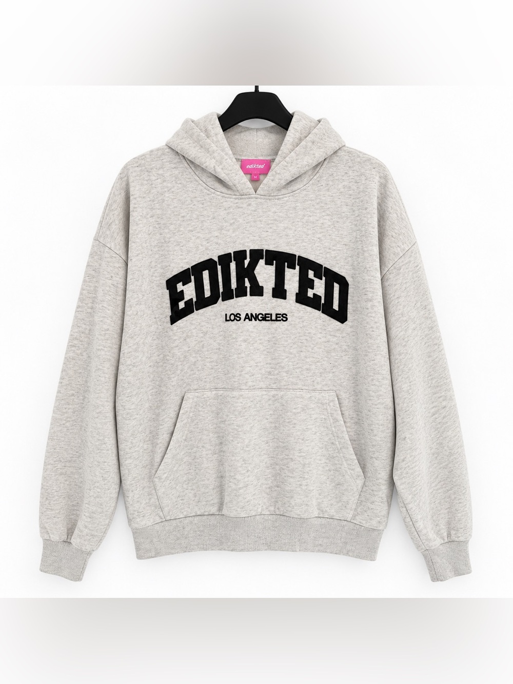 Edikted Los Angeles Varsity Graphic Oversized Hoodie Gray M BNWOT